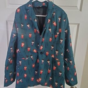 Christmas Nutcracker 1 Button Blazer. Ugly Chistmas, Unisex XXL